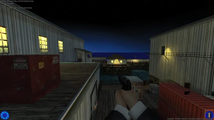 Sky layers; development screenshot, Caviar (deathmatch)