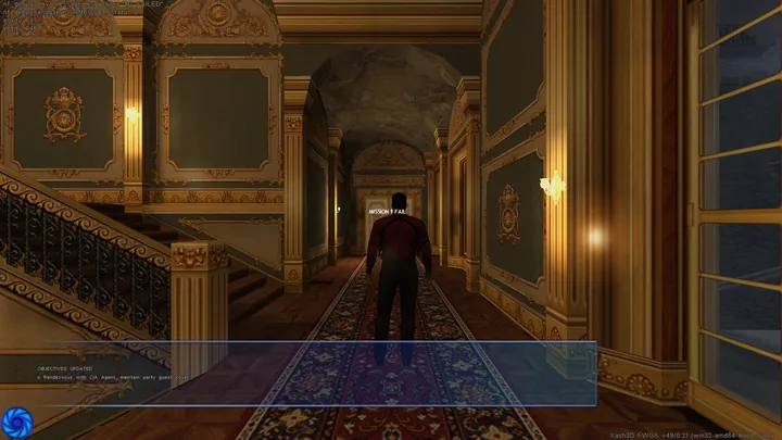 Mission-failed message; development screenshot, Estate III